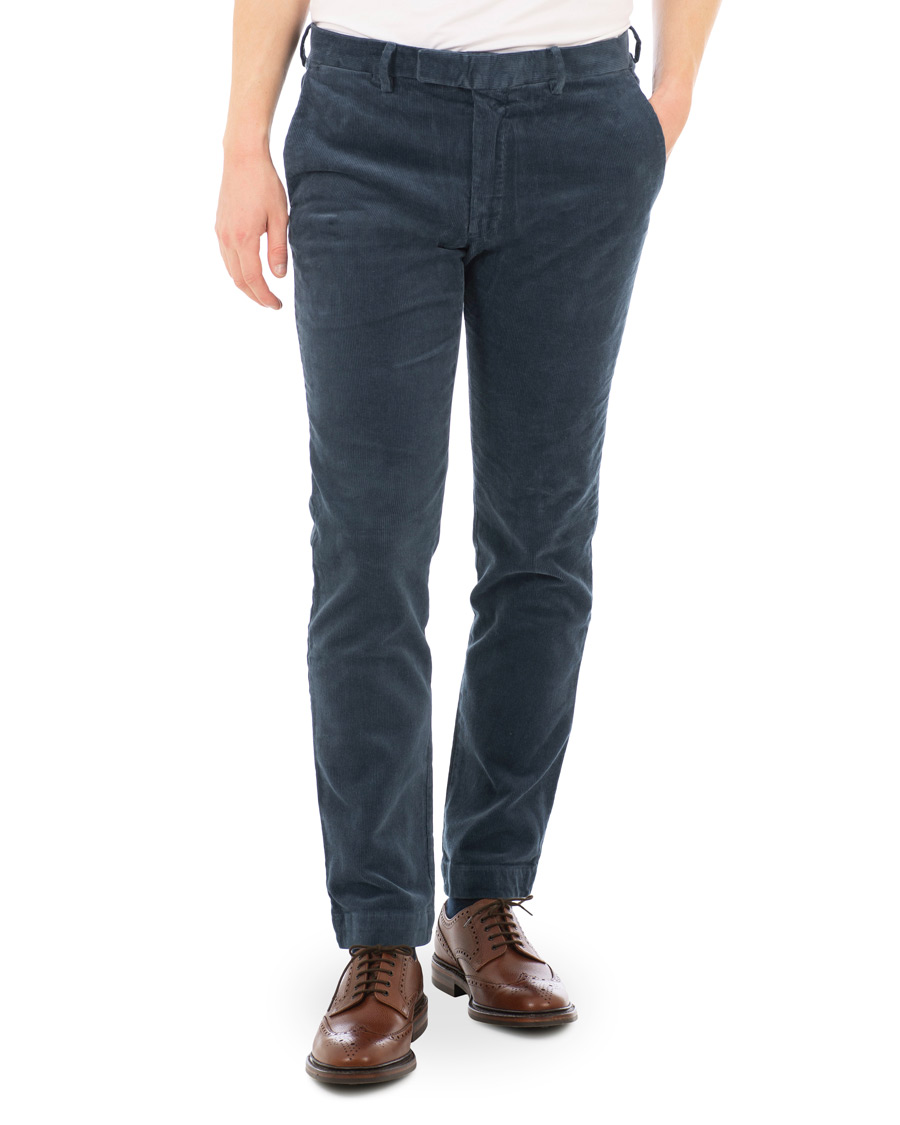 Men | Trousers | Polo Ralph Lauren | Hudson Slim Fit Corduroy Trousers Blue Corsair