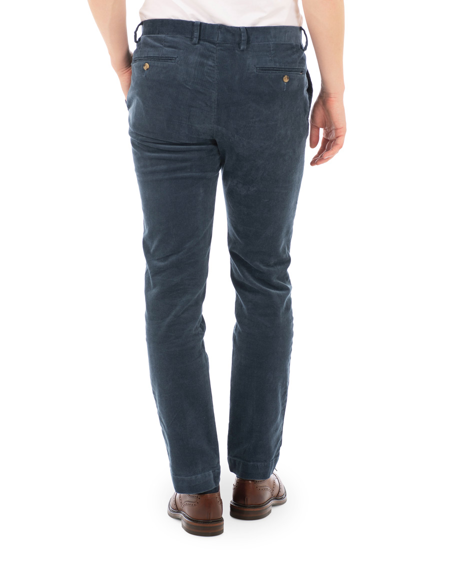 Men | Trousers | Polo Ralph Lauren | Hudson Slim Fit Corduroy Trousers Blue Corsair