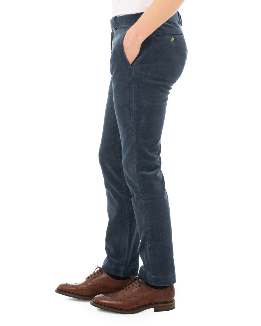 Men | Trousers | Polo Ralph Lauren | Hudson Slim Fit Corduroy Trousers Blue Corsair