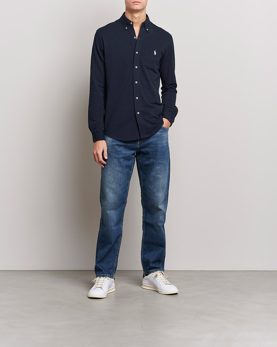 Men | Shirts | Polo Ralph Lauren | Featherweight Mesh Shirt Aviator Navy