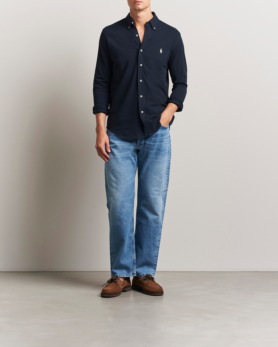 Men | Shirts | Polo Ralph Lauren | Featherweight Mesh Shirt Aviator Navy