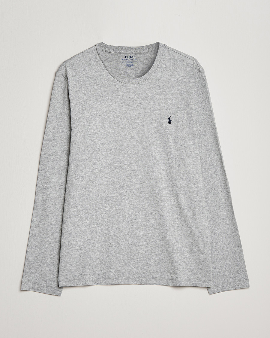 Men | T-Shirts | Polo Ralph Lauren | Liquid Cotton Long Sleeve Crew Neck Tee Andover Heather