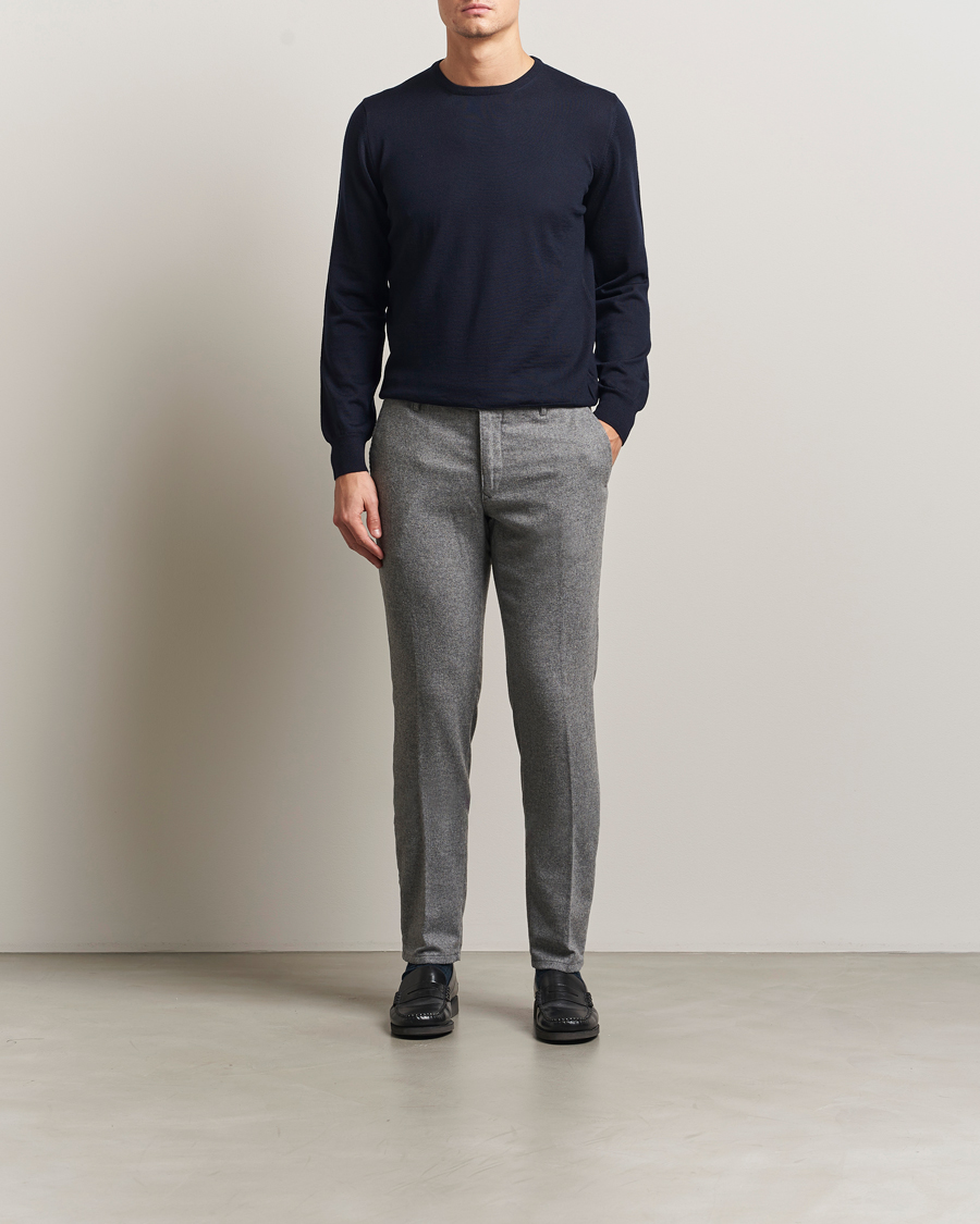 Men | Sweaters & Knitwear | Gran Sasso | Merino Fashion Fit Crew Neck Pullover Navy