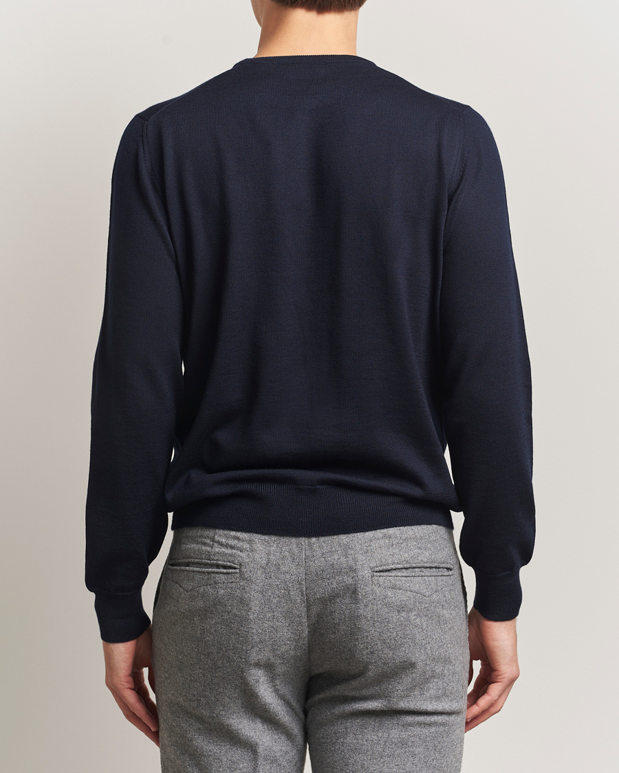 Men | Sweaters & Knitwear | Gran Sasso | Merino Fashion Fit Crew Neck Pullover Navy