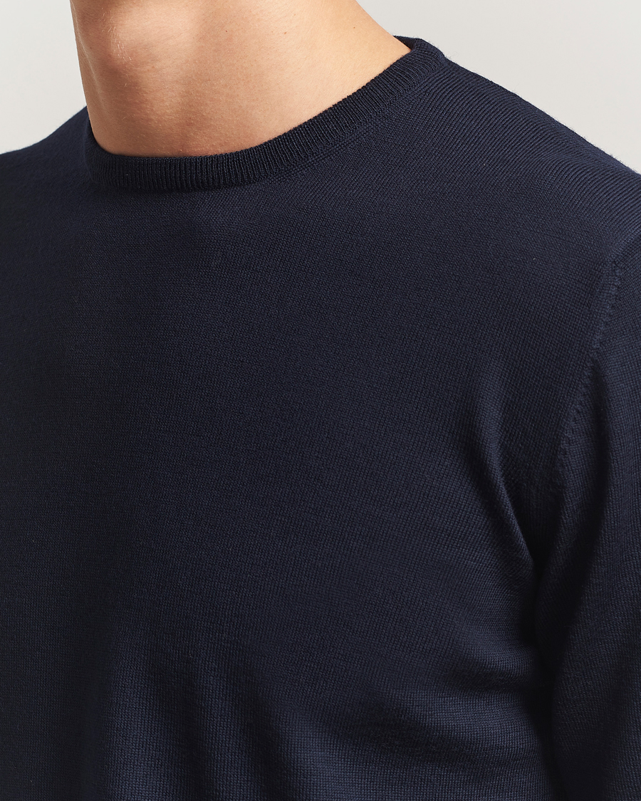Men | Sweaters & Knitwear | Gran Sasso | Merino Fashion Fit Crew Neck Pullover Navy