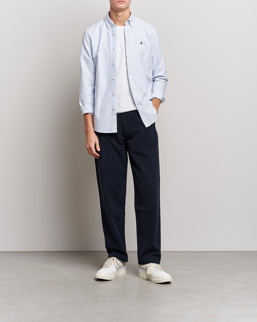 Men | Shirts | Morris | Douglas Striped Oxford Light Blue