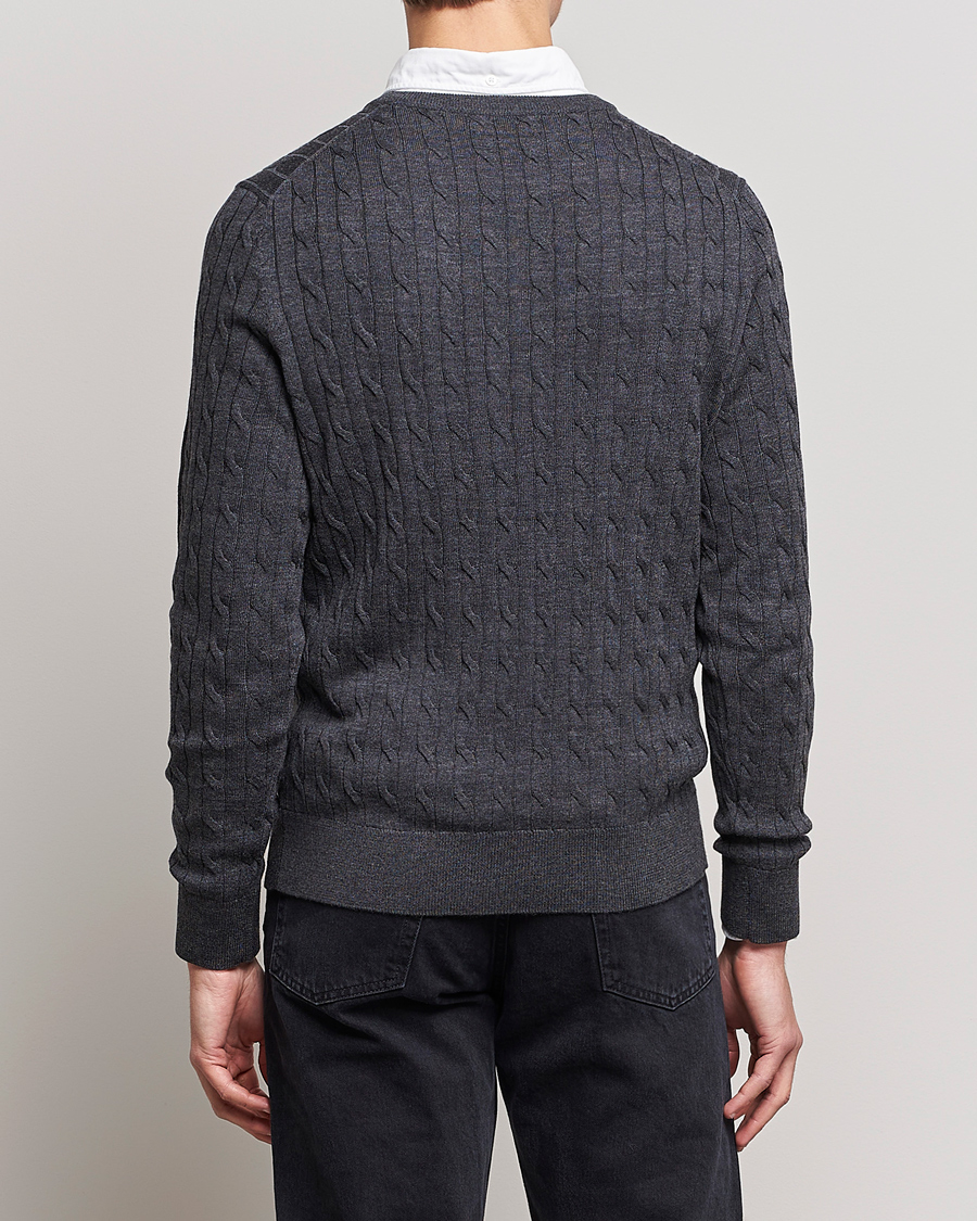 Men | Sweaters & Knitwear | Morris | Merino Cable O-Neck Grey