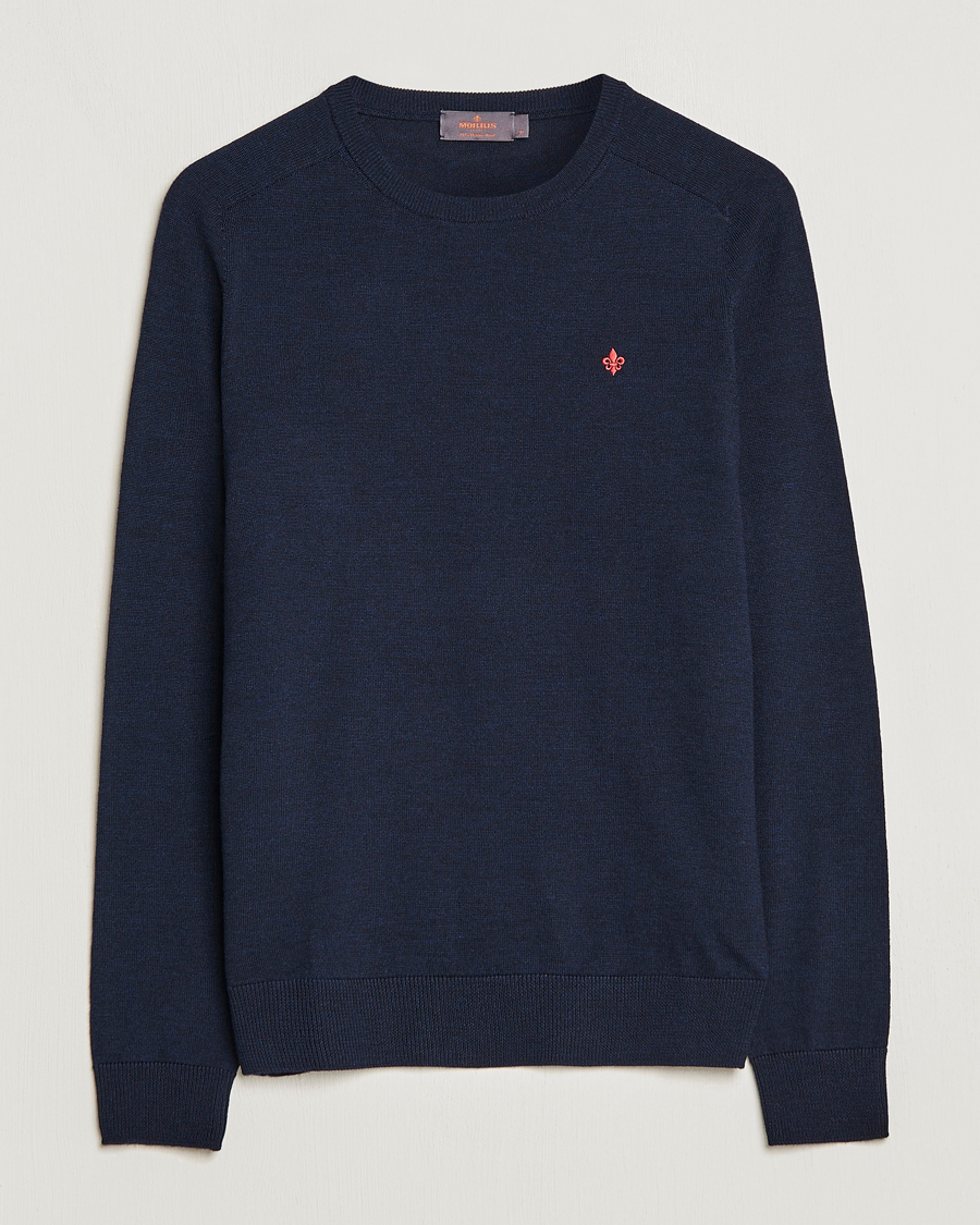 Men | Sweaters & Knitwear | Morris | Merino O-neck Navy