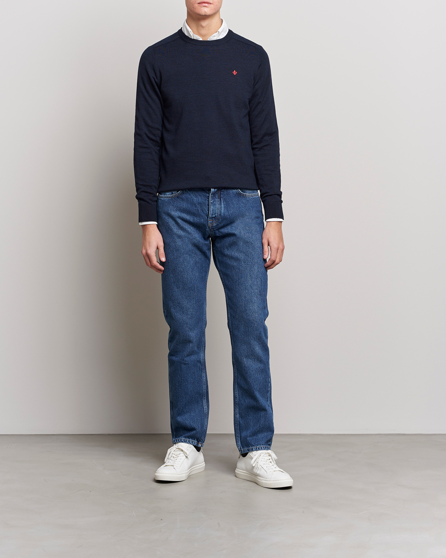Men | Sweaters & Knitwear | Morris | Merino O-neck Navy