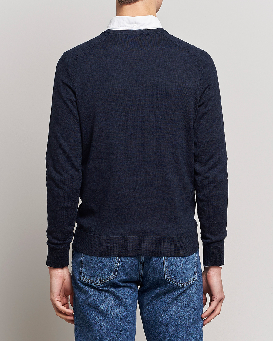 Men | Sweaters & Knitwear | Morris | Merino O-neck Navy