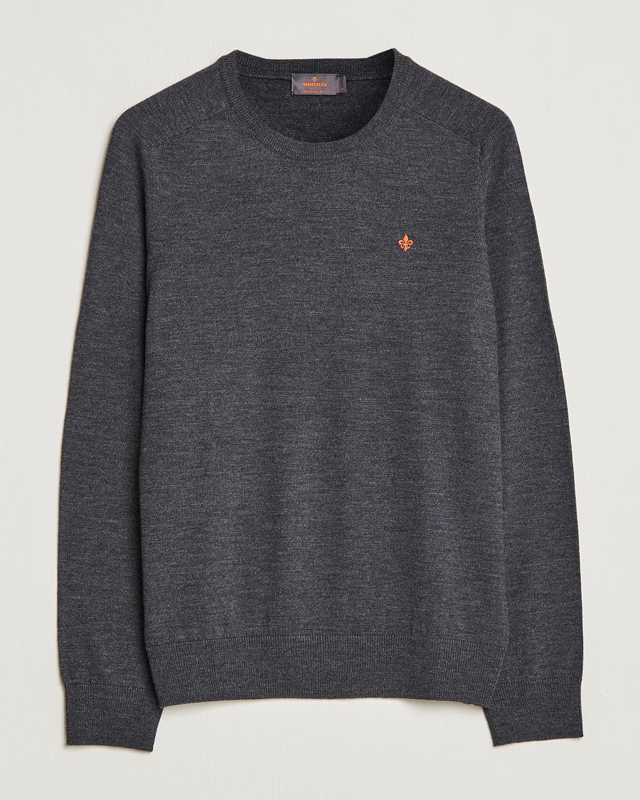 Men | Sweaters & Knitwear | Morris | Merino O-neck Grey