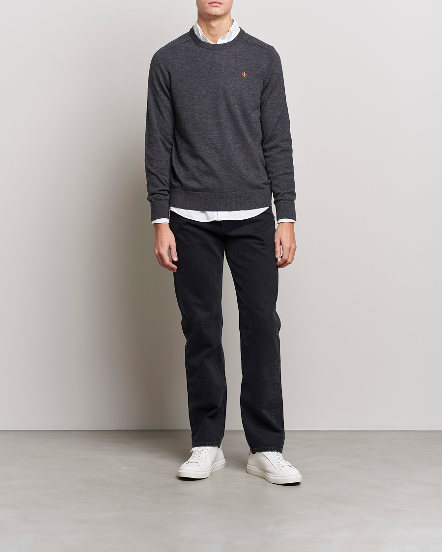 Men | Sweaters & Knitwear | Morris | Merino O-neck Grey