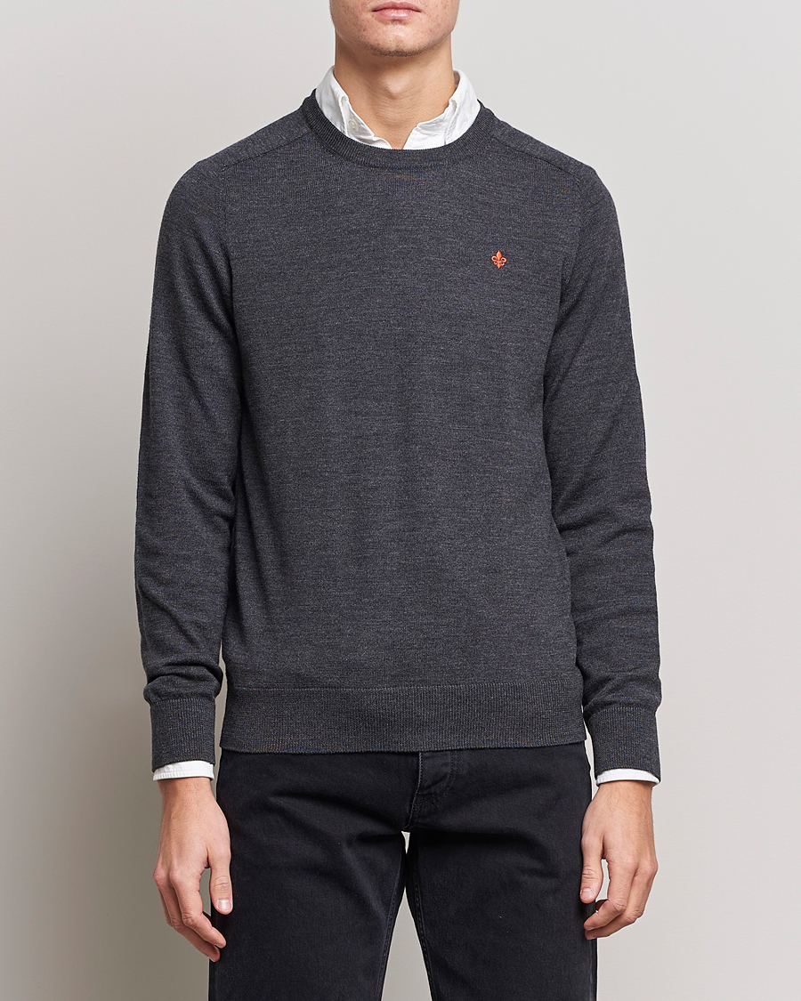 Men | Sweaters & Knitwear | Morris | Merino O-neck Grey