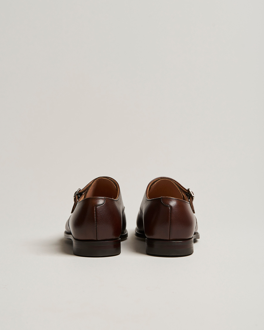 Men | Monk Strap Shoes | Crockett & Jones | Lowndes Monkstrap City Sole Dark Brown Calf