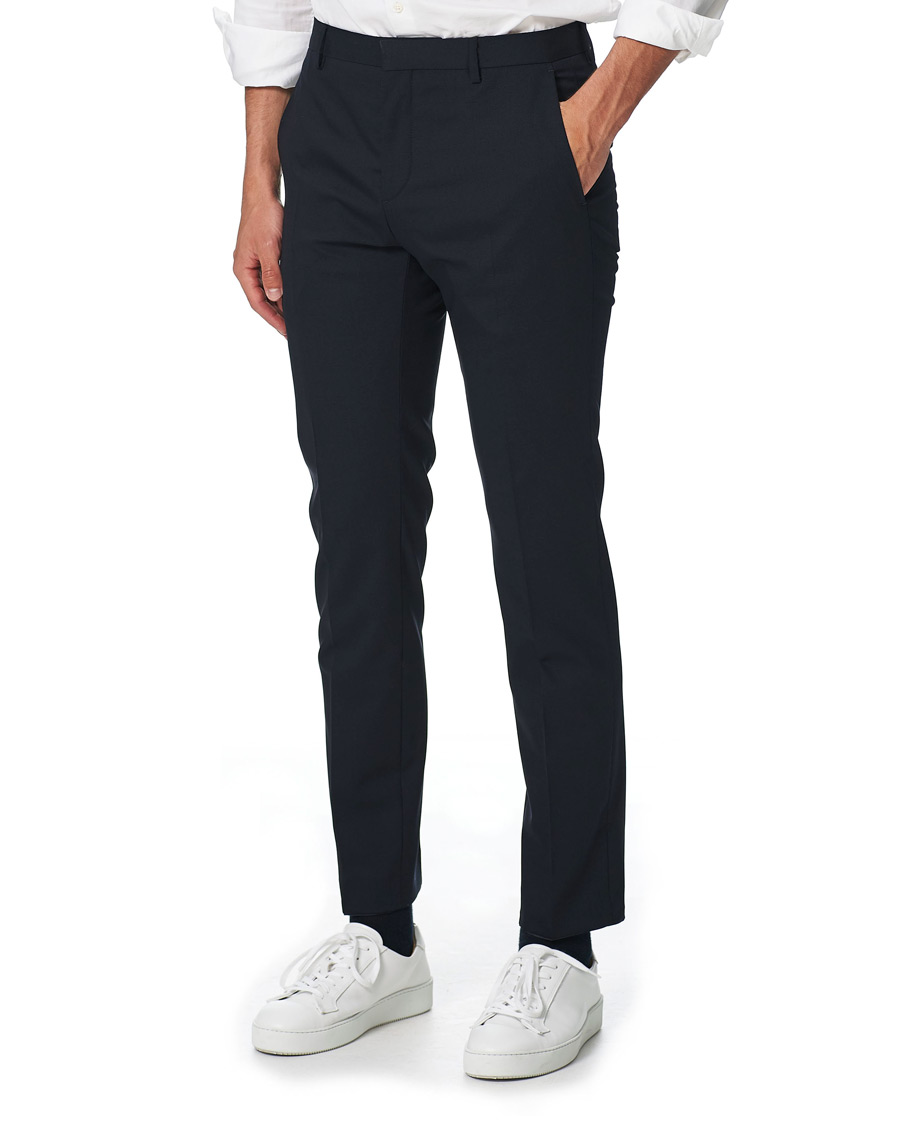 Men | Trousers | Calvin Klein | Wool Stretch Trousers Midnight Navy