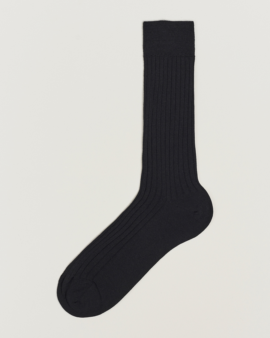 Men | Underwear & Socks | Bresciani | Wool/Nylon Ribbed Short Socks Black