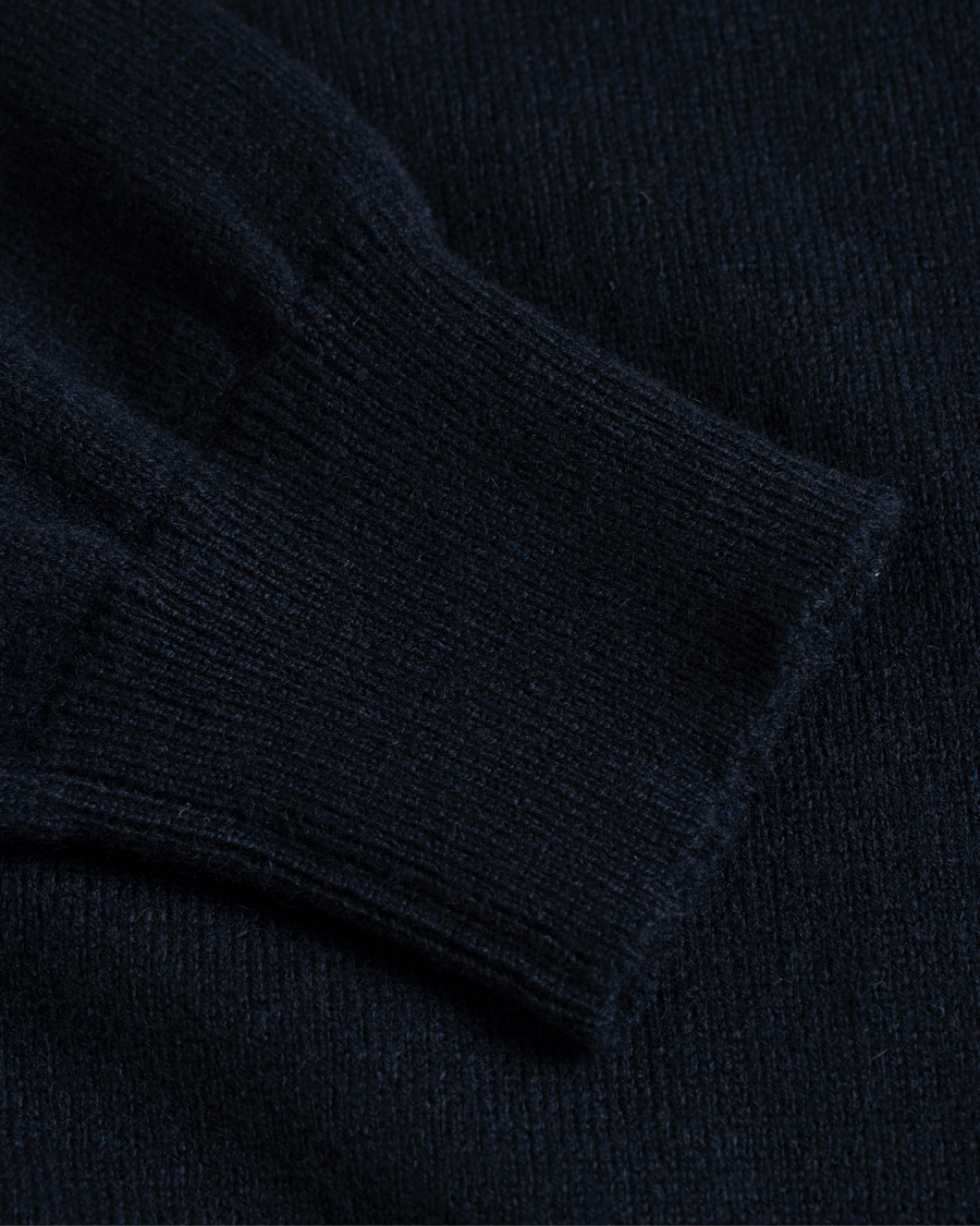 Men | Sweaters & Knitwear | Piacenza Cashmere | Cashmere Half Zip Sweater Navy