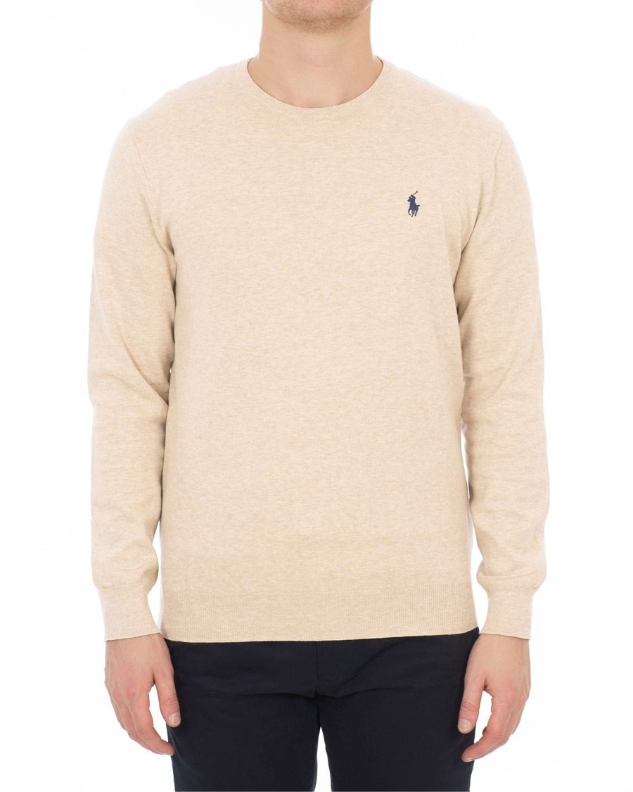 Men | Sweaters & Knitwear | Polo Ralph Lauren | Pima Cotton Crew Neck Pullover Sand Heather