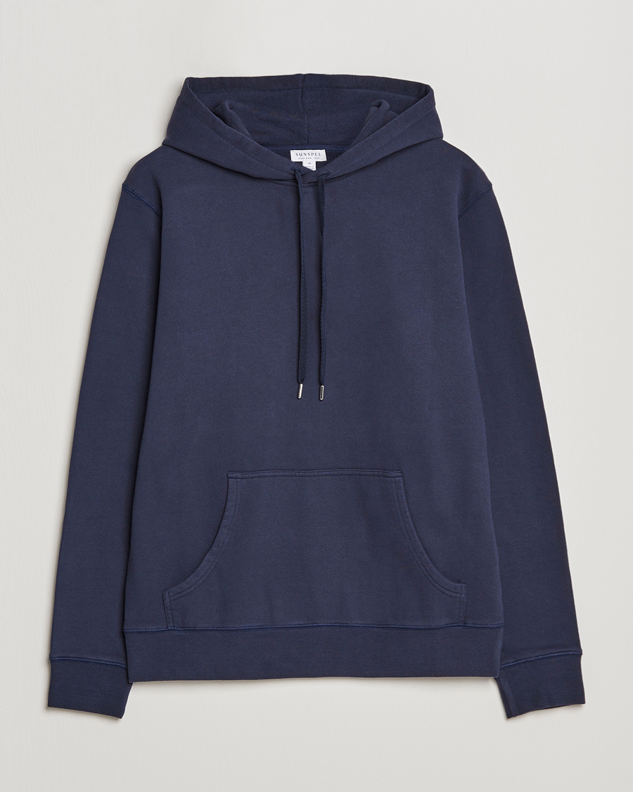 Men | Sweaters & Knitwear | Sunspel | Loopback Hoodie Navy