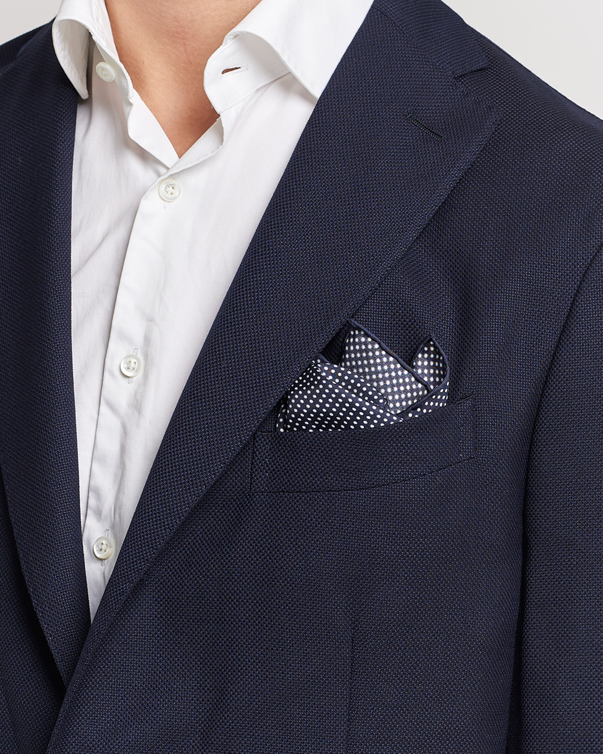 Men | Pocket Squares | Eton | Silk Polka Dot Pocket Square Navy