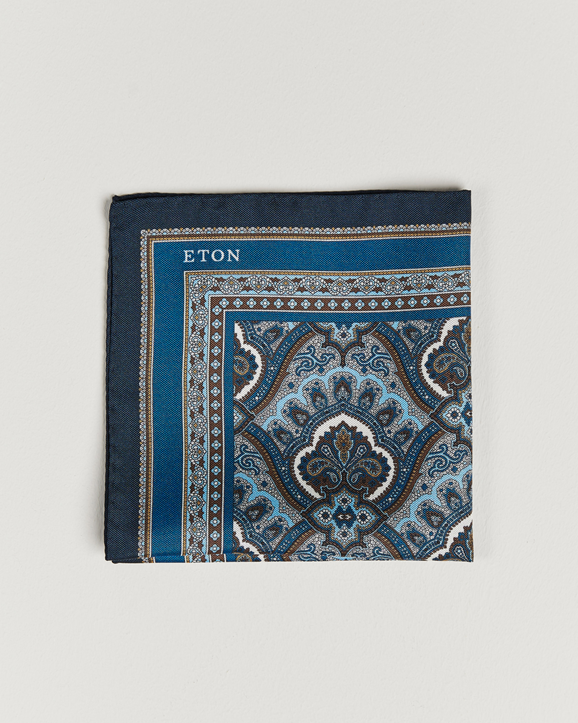 Men | Pocket Squares | Eton | Silk Paisley Print Pocket Square Blue