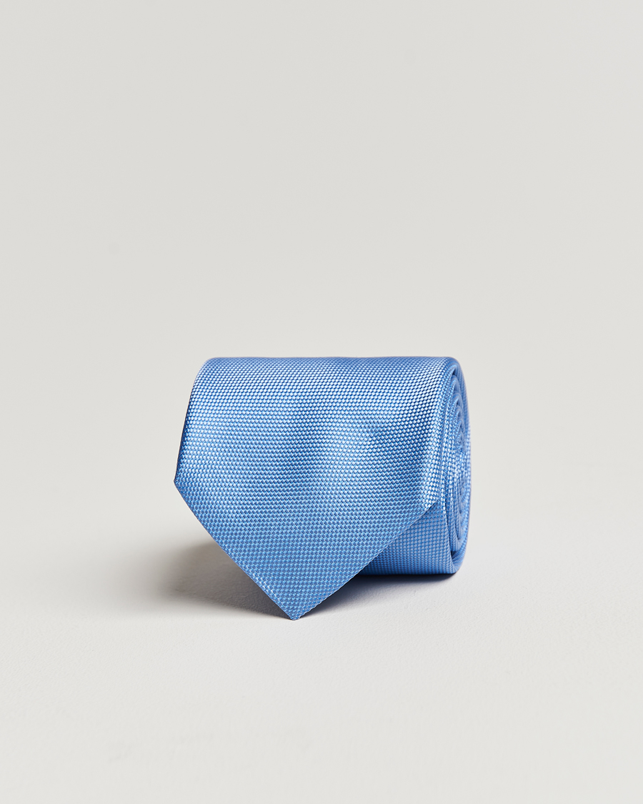 Men | Ties | Eton | Silk Basket Weave Tie Light Blue
