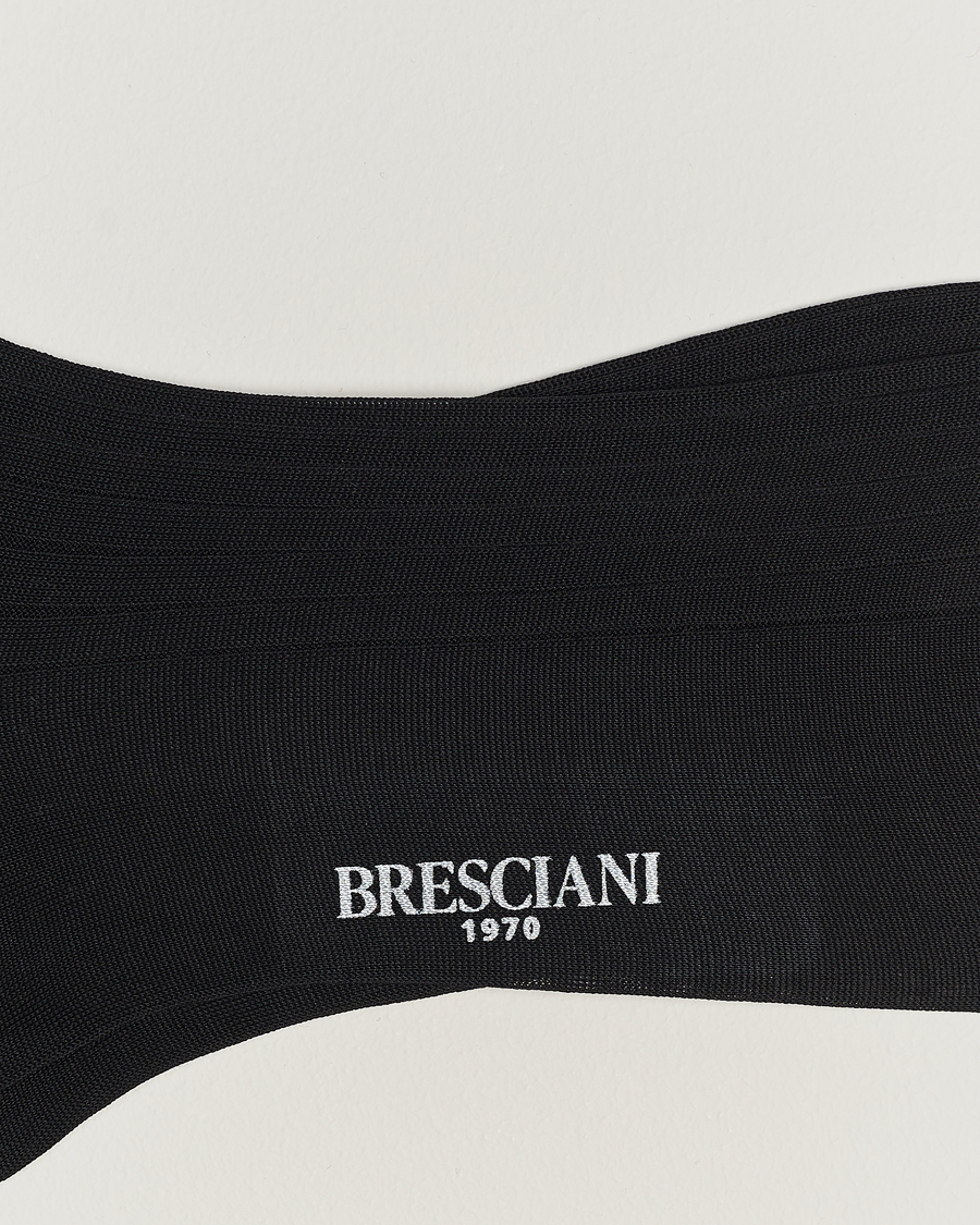 Men | Underwear & Socks | Bresciani | Cotton Ribbed Short Socks Black