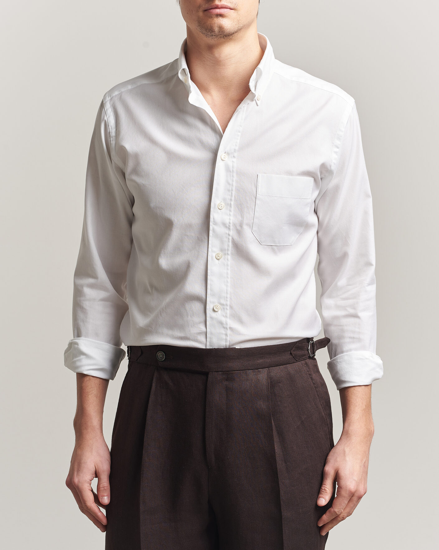 Men | Shirts | Eton | Slim Fit Royal Oxford Button Down White