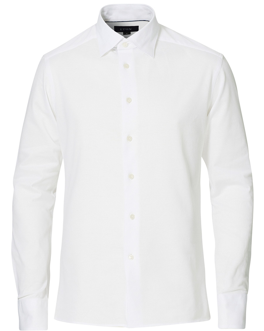 Men | Shirts | Eton | Slim Fit Jersey Button Under Shirt White