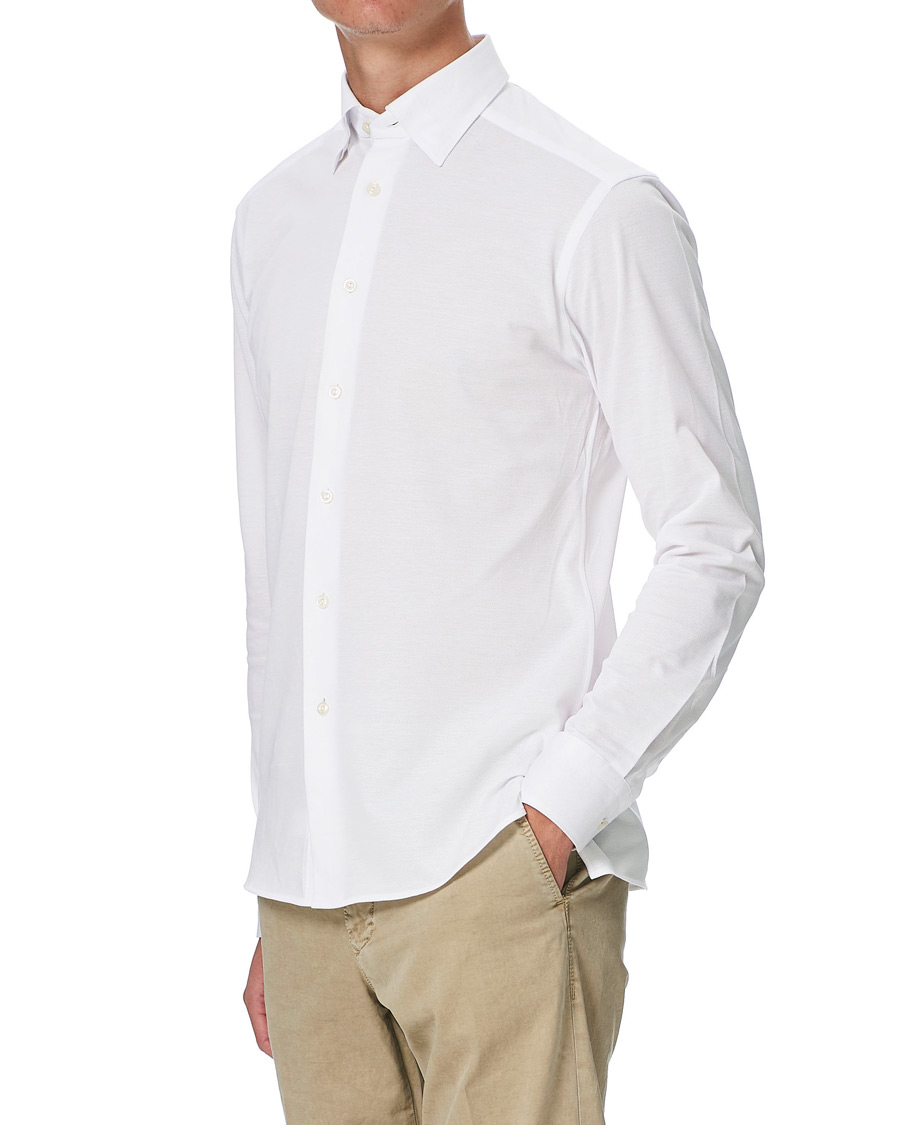 Men | Shirts | Eton | Slim Fit Jersey Button Under Shirt White