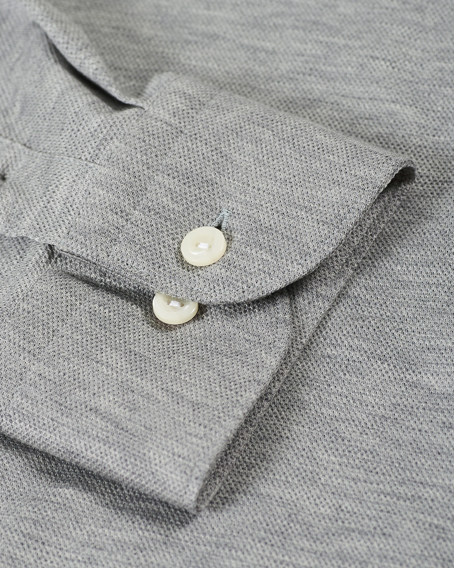 Men | Shirts | Eton | Slim Fit Jersey Button Under Shirt Grey