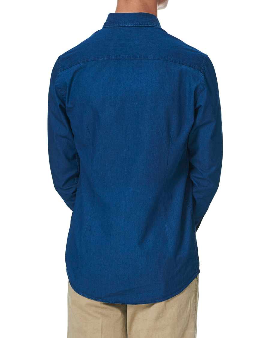 Men | Shirts | Eton | Slim Fit Twill Extreme Cutaway Shirt Dark Blue