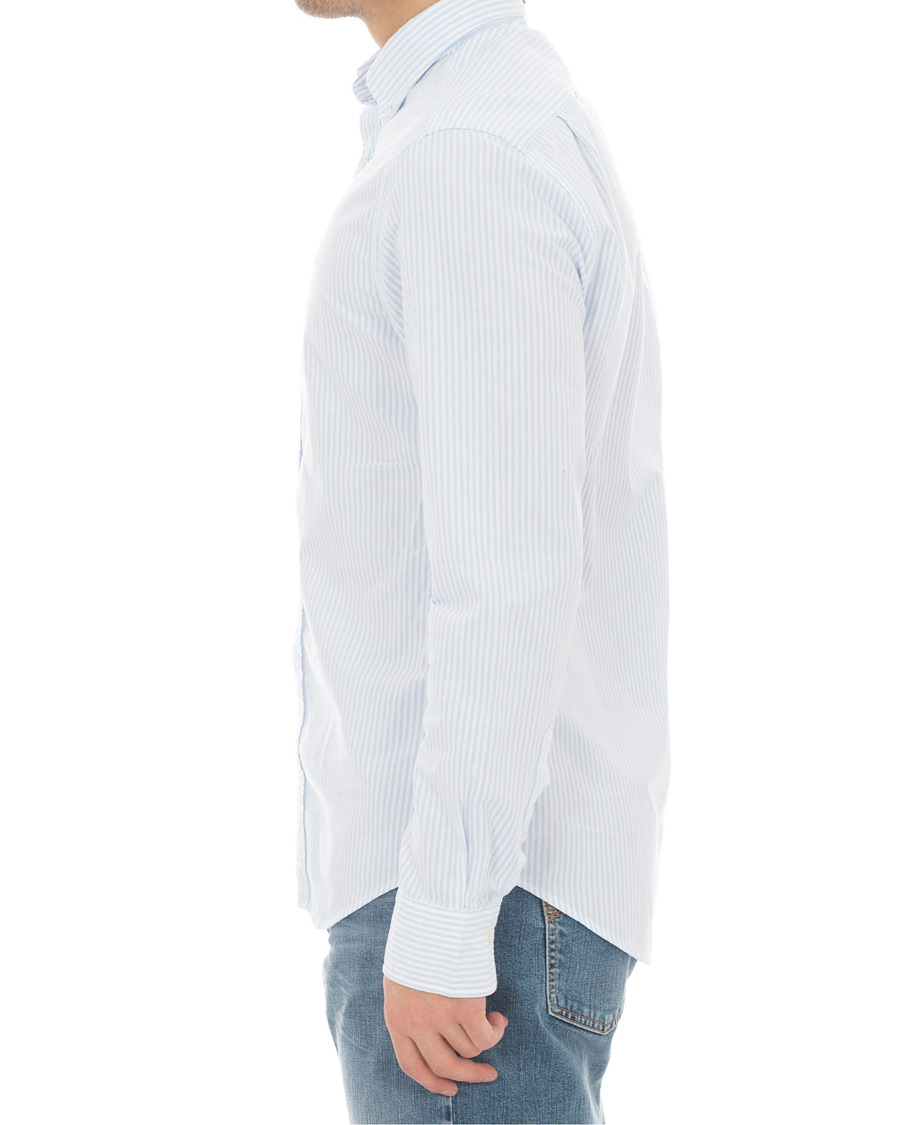 Men | Shirts | GANT | Slim Fit Oxford Banker Stripe Shirt Capri Blue