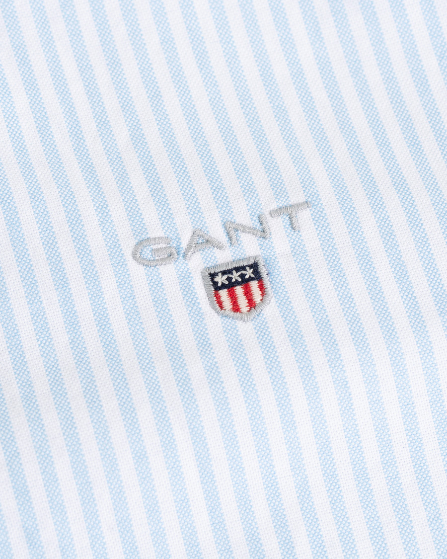 Men | Shirts | GANT | Slim Fit Oxford Banker Stripe Shirt Capri Blue