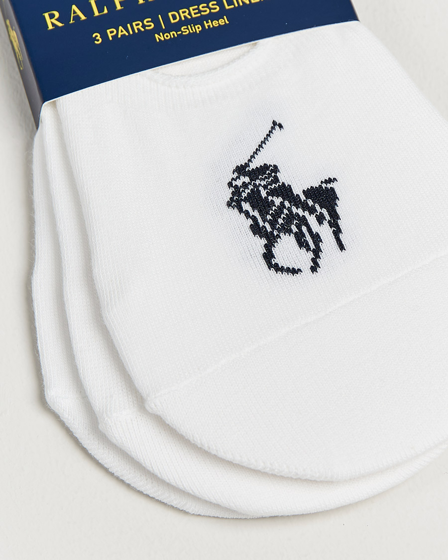 Men | Underwear & Socks | Polo Ralph Lauren | 3-Pack No Show Big Pony Pony Socks White