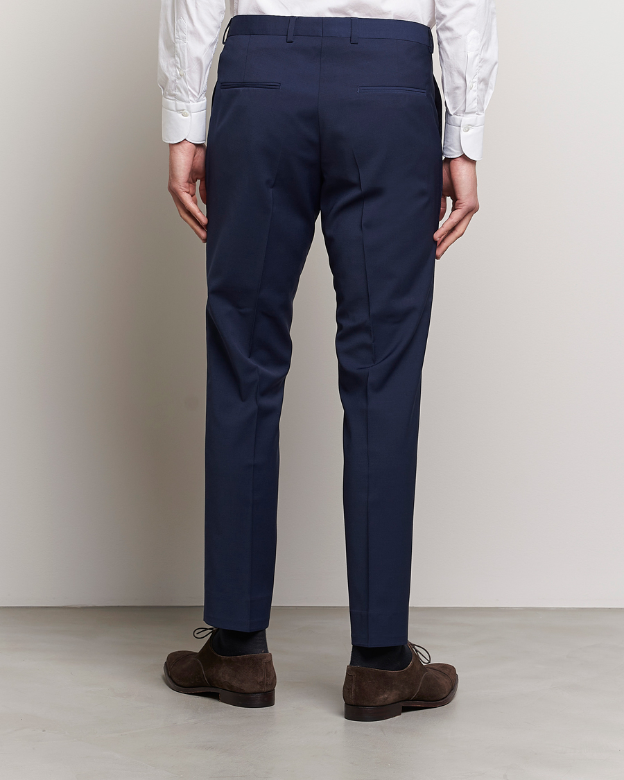 Men | Trousers | Oscar Jacobson | Denz Wool Stretch Trousers Blue