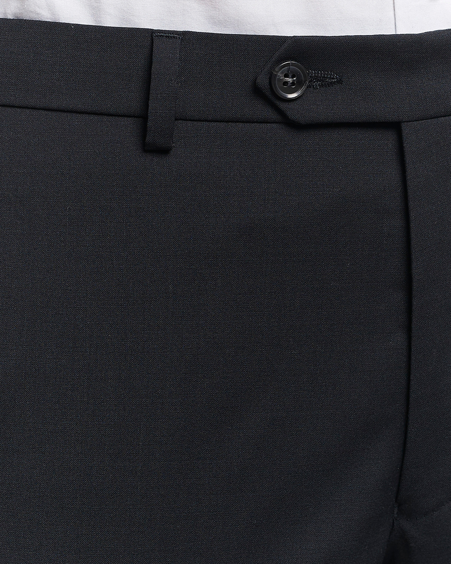 Men | Trousers | Oscar Jacobson | Denz Wool Stretch Trousers Black