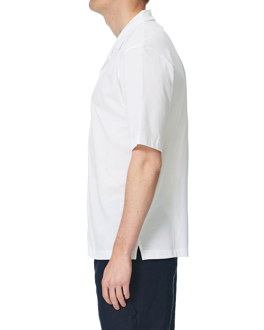 Men | Shirts | Sunspel | Short Sleeve Pique Shirt White
