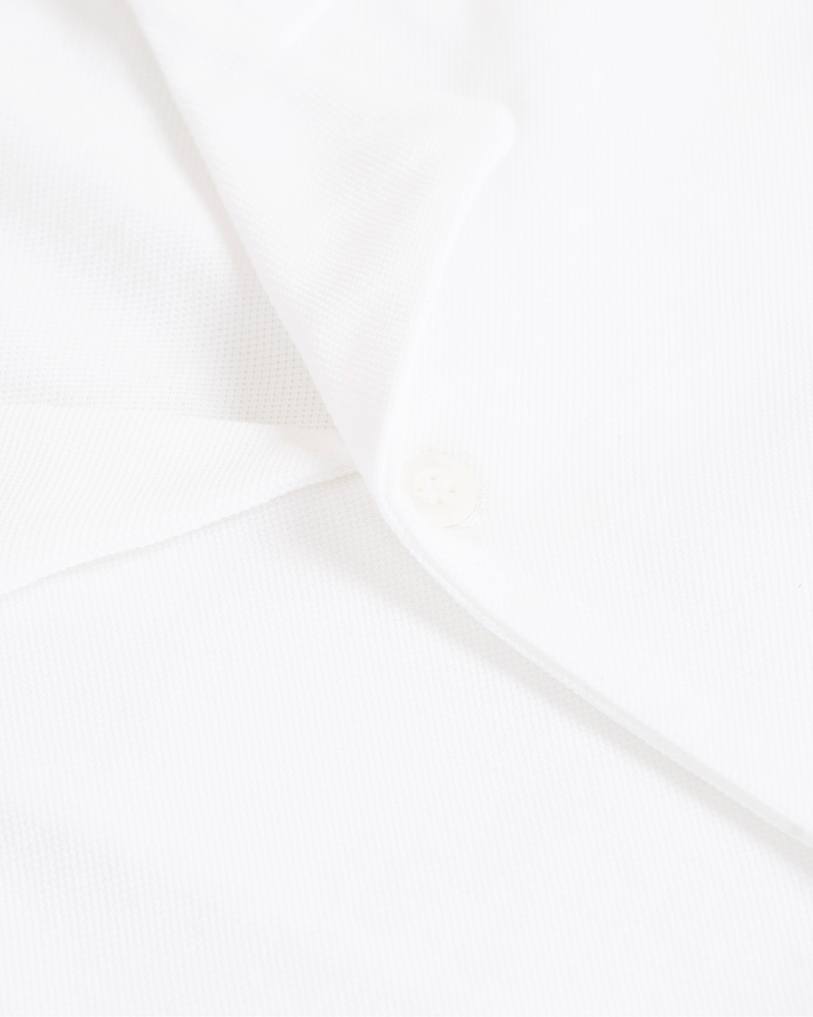 Men | Shirts | Sunspel | Short Sleeve Pique Shirt White