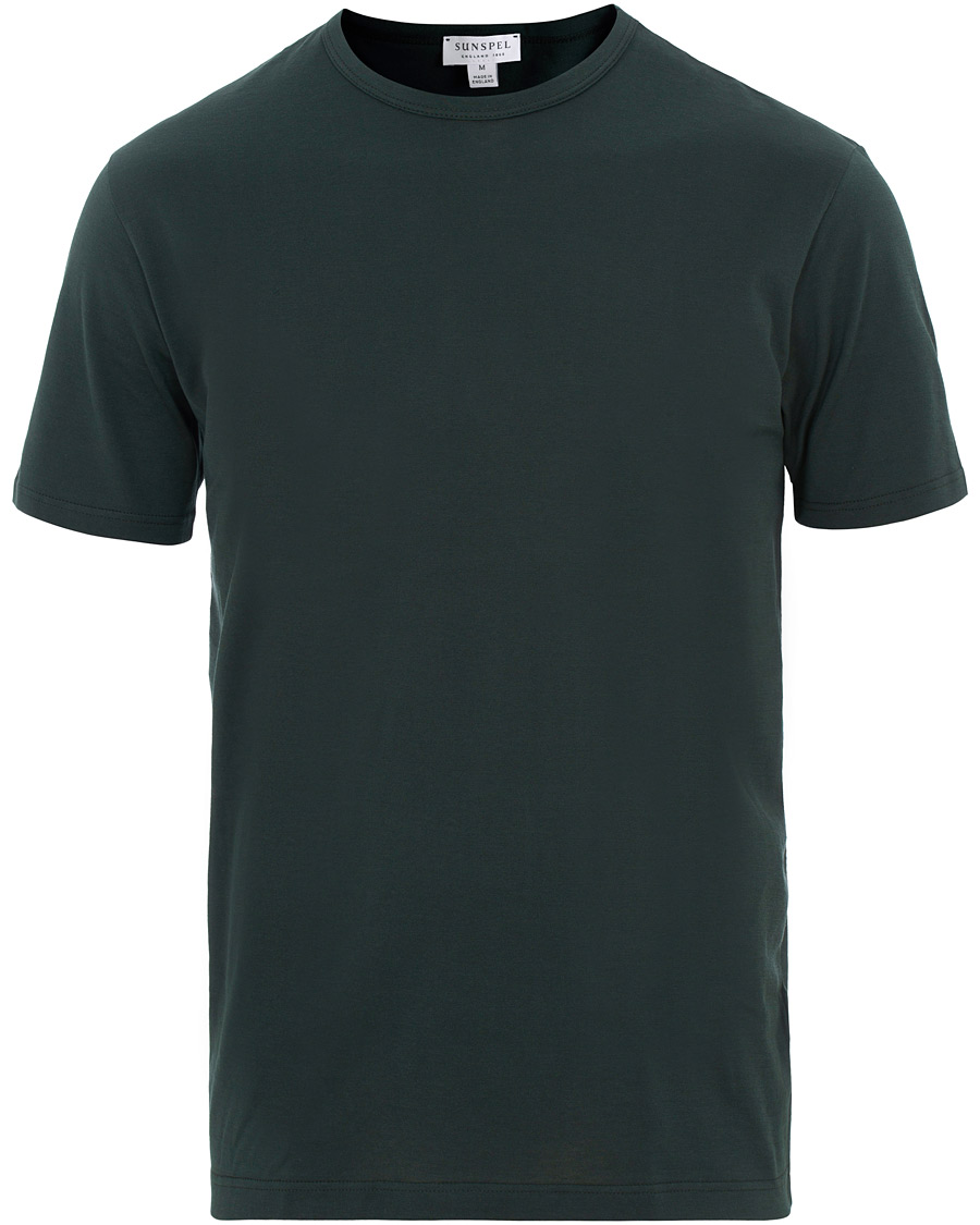 Men | T-Shirts | Sunspel | Classic Crew Neck Tee Botiglia Green
