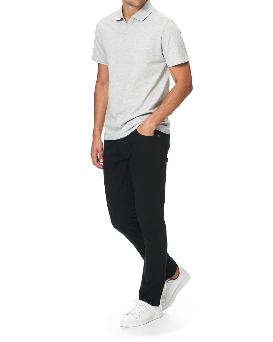 Men | Polo Shirts | Filippa K | Soft Lycra Polo T-Shirt Light Grey Melange