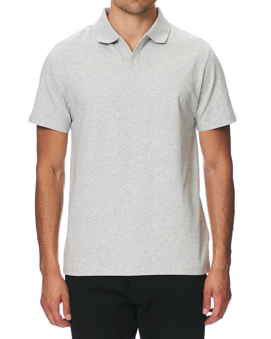 Men | Polo Shirts | Filippa K | Soft Lycra Polo T-Shirt Light Grey Melange
