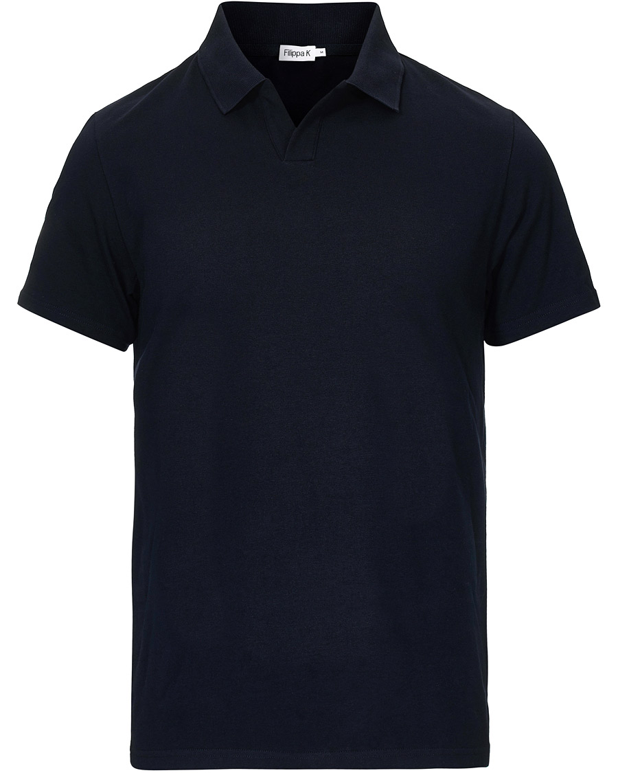 Men | Polo Shirts | Filippa K | Soft Lycra Polo T-Shirt Navy