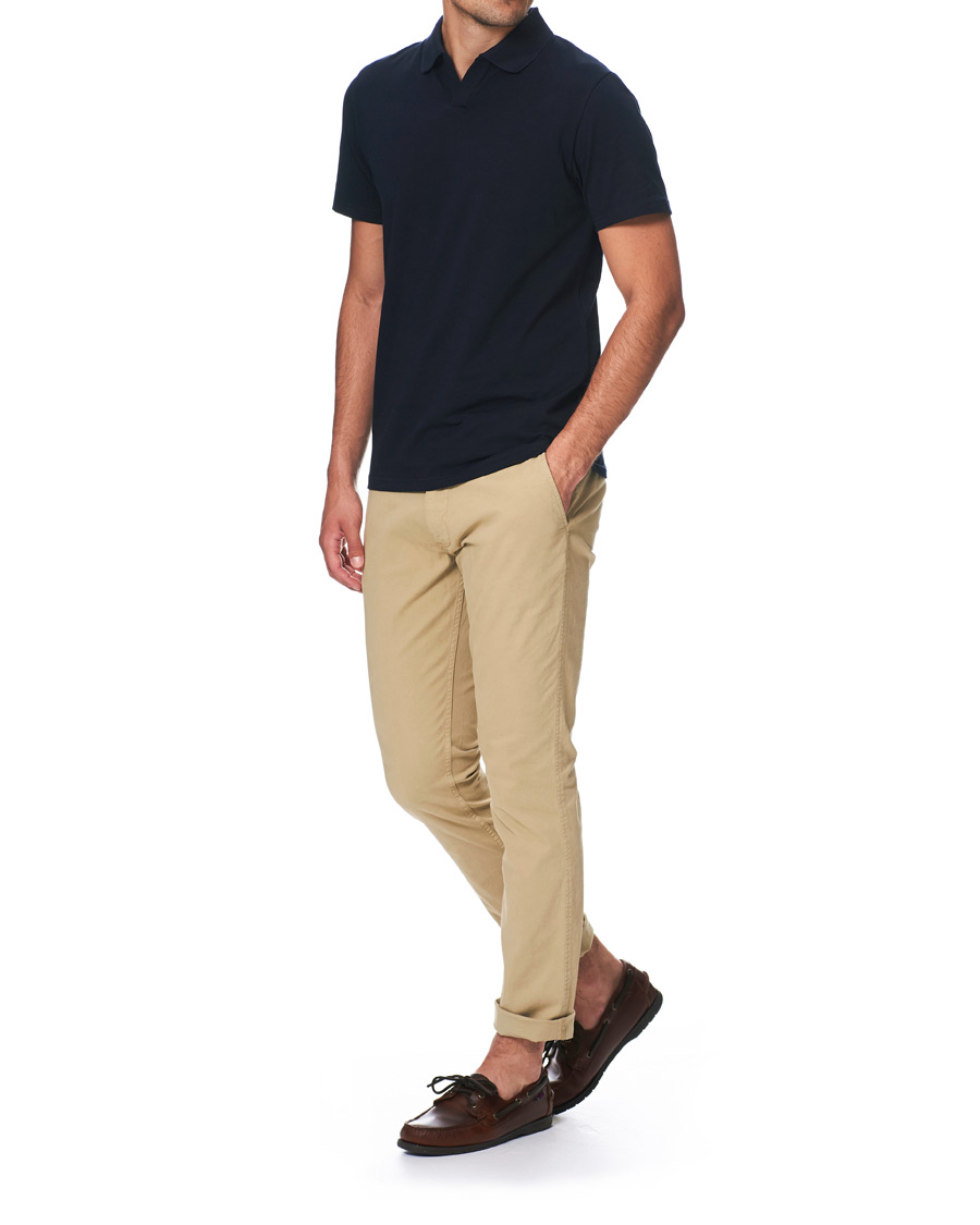 Men | Polo Shirts | Filippa K | Soft Lycra Polo T-Shirt Navy