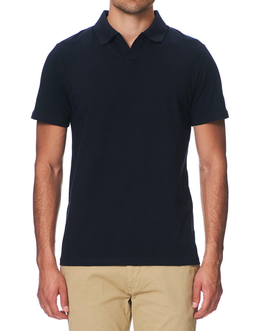 Men | Polo Shirts | Filippa K | Soft Lycra Polo T-Shirt Navy