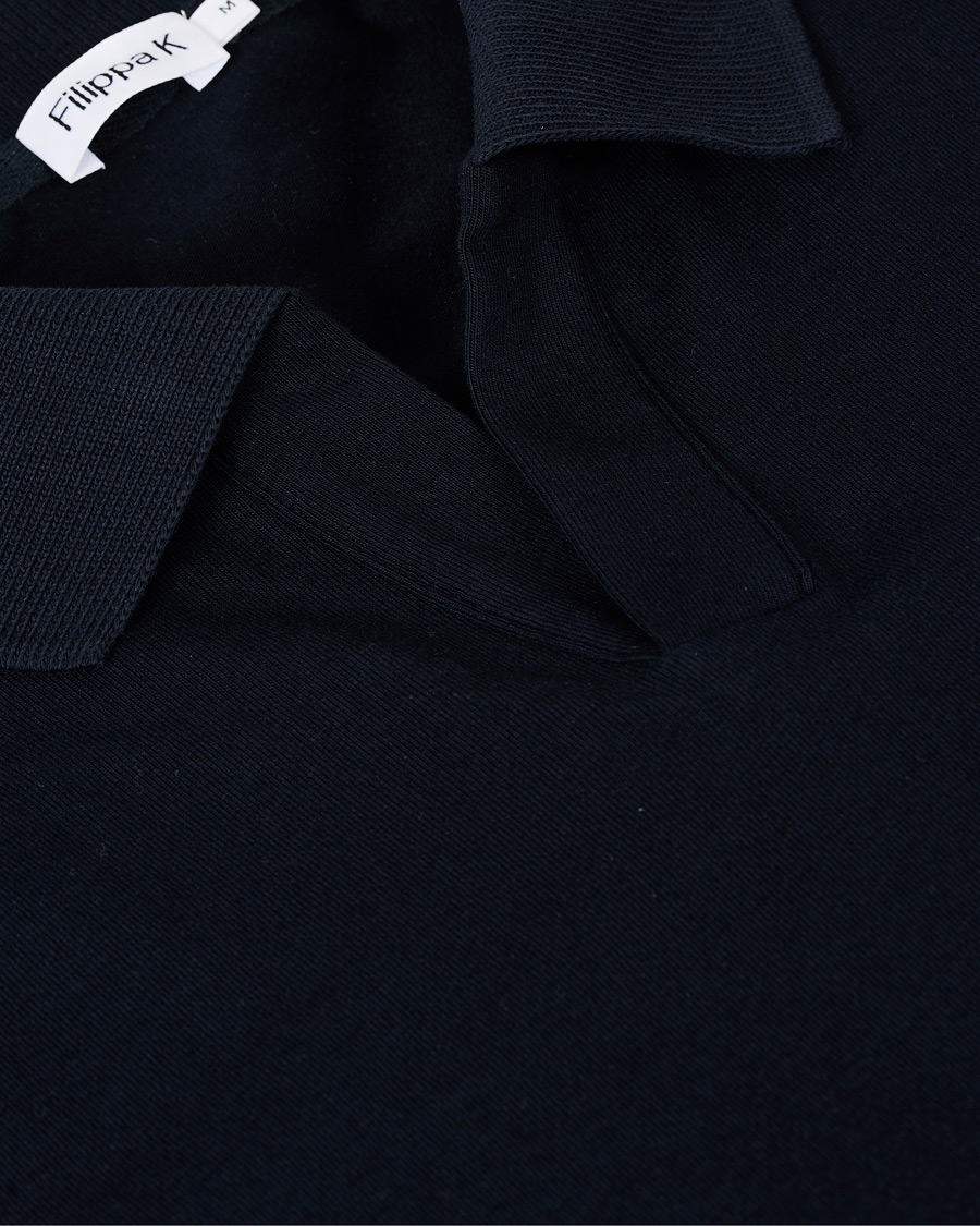 Men | Polo Shirts | Filippa K | Soft Lycra Polo T-Shirt Navy