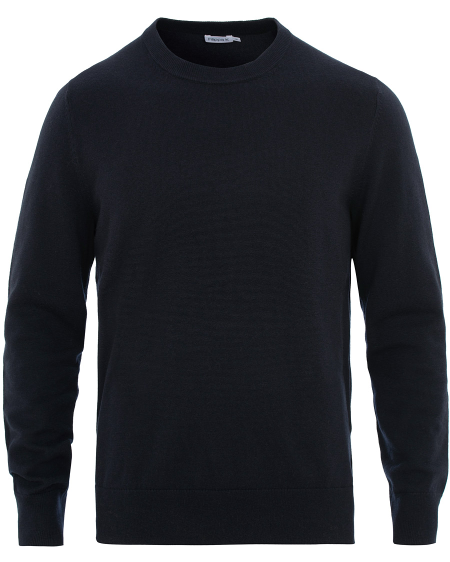 Men | Sweaters & Knitwear | Filippa K | Cotton Merino Basic Sweater Navy