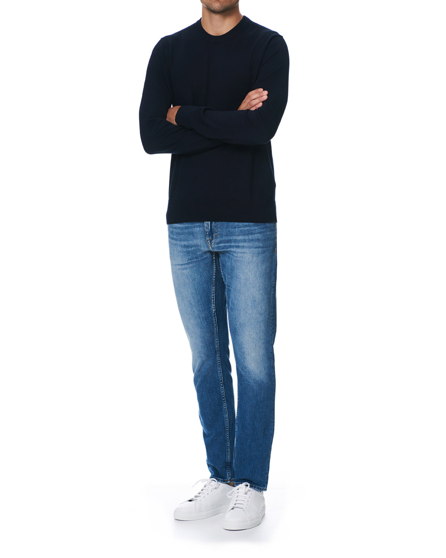 Men | Sweaters & Knitwear | Filippa K | Cotton Merino Basic Sweater Navy