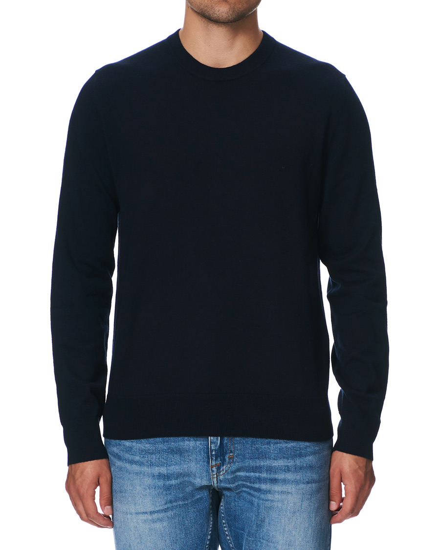 Men | Sweaters & Knitwear | Filippa K | Cotton Merino Basic Sweater Navy