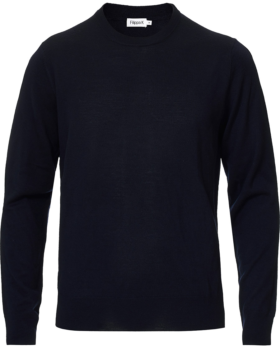 Men | Sweaters & Knitwear | Filippa K | Merino Round Neck Sweater Navy